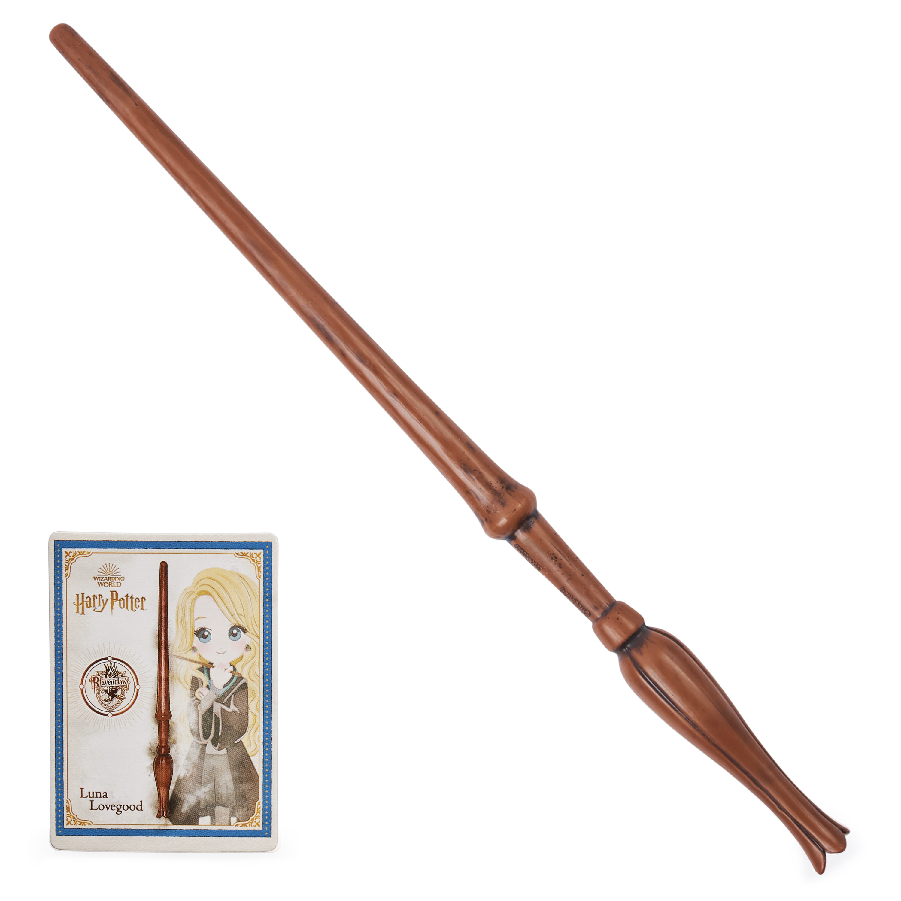 Harry Potter Wizarding World Harry Potter - Authentieke Loena Leeflang Toverstaf met spreuk kaart - 30 cm