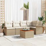 Prolenta Maison Exclusive - Ensemble de canapé de jardin avec coussin 6 pcs Beige polyrotin