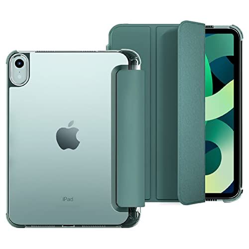 YuanLu Magnetische Case voor iPad 10.9 \"Air5/Air4 Gen (2022/2021) met potloodhouder, Ultra Slim Trifold Stand Frosted back shell Auto Sleep Wake, Donkergroen