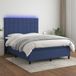 Maison Exclusive - Lit boxspring avec matelas et éclairage LED, bleu, 140x200 cm, textile