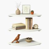 Relaxdays Hoekplank - Hout - Wit - 3 x 18 x 18 cm