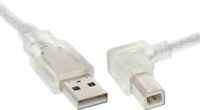 Inline 0.5m USB 2.0 AM/BM - Transparant