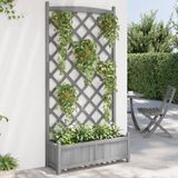 Maison Exclusive Jardinière avec treillis, gris, 90x35x180 cm, en bois massif de sapin