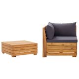 VidaXL Acacia Wood Garden Bench with Backrest and Armrests - Weatherproof