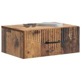 vidaXL Muurbevestigde Nachttafel Oud Hout 49 x 34,5 x 20 cm