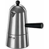 Lavazza ILSA Carmencita Classic Espresso koffiezetapparaat, aluminium, zwart handvat en knop, inhoud 35 cl, kopjes 6