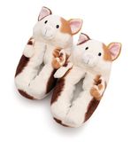 NICI 62170 Hond-huisschoenen, bruin, maat 40-43 (L), bruin, warm knuffeldier pantoffels voor jongens en meisjes, dierenschoenen met antislipzool, slippers