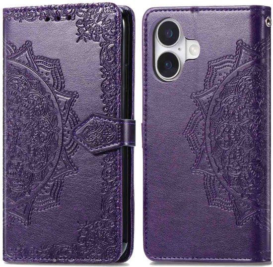 imoshion Mandala Bookcase - Geschikt voor Apple iPhone 16 - Paars