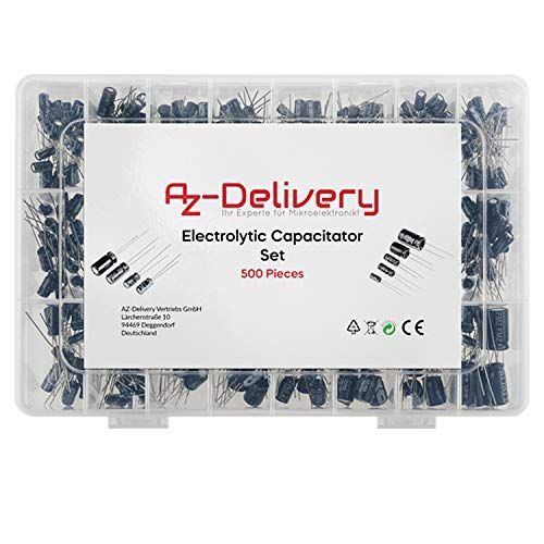 AZ Delivery 0.1uF - 1000uF, 24 Waarden Aluminium Elektrolytische Condensatoren (500 stuks) compatibel met Arduino inclusief E-Book!