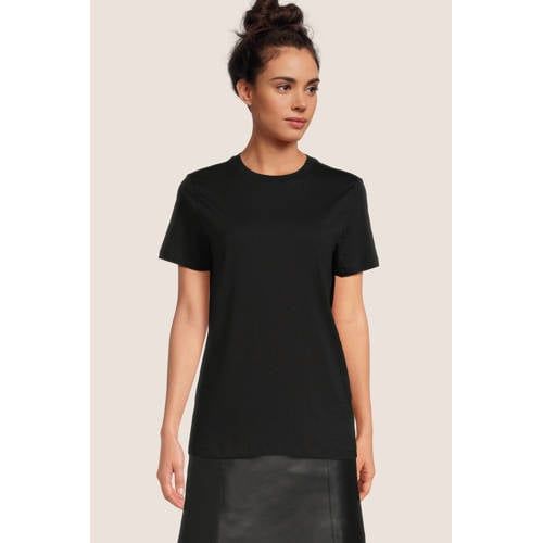 SELECTED FEMME T-shirt SLFMYESSENTIAL - Zwart - Biologisch Katoen