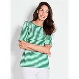 Goldner Fashion Gestreept shirt van viscose-jersey - groen / wit / gestreept - Gr. 23