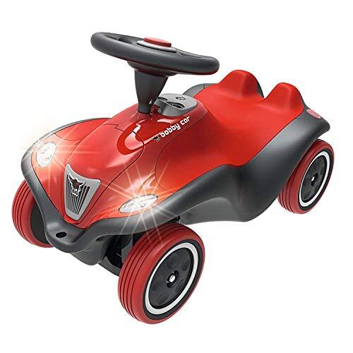 B.I.G. 800056230 - Bobby Car Deluxe Speelgoedauto, met LED licht, voor Kinderen vanaf 1 Jaar, Rood/Zwart