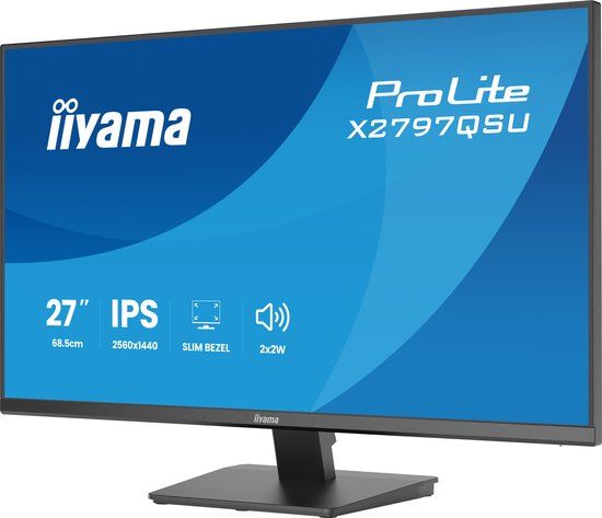 Iiyama ProLite X2797QSU-B1 - 27 inch - QHD - IPS - USB-Hub (4x)