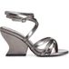Café Noir sandales avec lanières nouées autour de la jambe effet lamé pewter 37