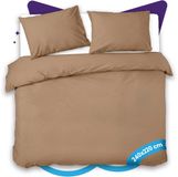 Slaapspeciaal Dekbedovertrek - 100% Katoen - Taupe - 240x220 cm