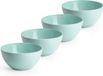 PlasticForte Schaaltjes - 4x - kunststof - kommetjes - dessert/ontbijt - D14 x H6 cm - mintgroen