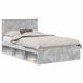 vidaXL Bedframe met hoofdeinde Beton 120 x 200 cm Massief grenenhout