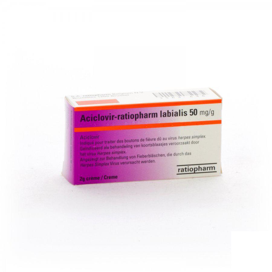 Ratiopharm Aciclovir labialis Crème 2g