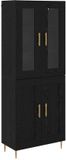 vidaXL Highboard Zwart Eiken 69,5 x 34 x 180 cm
