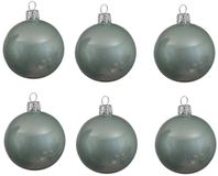 Decoris Kerstballen - 6 stuks - Mintgroen - 8 cm - Glas