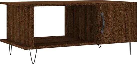 VidaXL Salontafel 90x50x40 cm bewerkt hout bruin eikenkleur