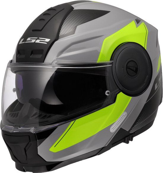 LS2 FF902 Scope II Duria Grijs H-Vis Geel Systeemhelm - Maat XL