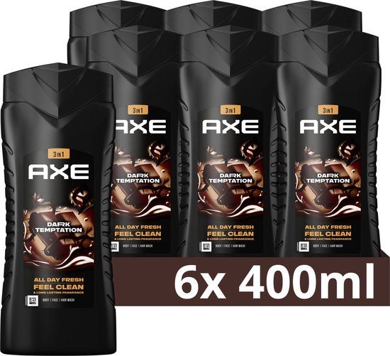 Axe Dark Temptation 3-in-1 Douchegel - 6 x 400ml - Verzorging voor Mannen
