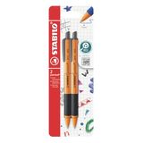 STABILO pointball Navulbare Balpen, 2 Stuks, Zwart