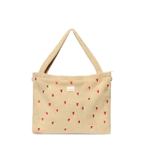 Studio Noos luiertas Teddy Hearts Diaper Bag ecru