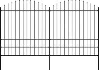 vidaXL Tuinhek met speerpunt staal 337x200 cm zwart