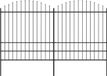 vidaXL Tuinhek met speerpunt staal 337x200 cm zwart
