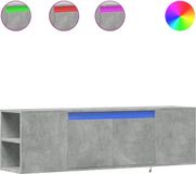 vidaXL Tv-wandmeubel met LED-verlichting, betongrijs, 135x31x39,5 cm