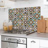 Aluminium Crearreda Aluminium Keuken Achterwand Spatscherm Kookplaat Paneel Tegel Mozaiek Azulejos 48 x 72 cm