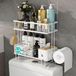 Merkloos Toilet Opbergrek - Badkamer Organizer - Ruimte Besparen - Zonder Boren - Wit