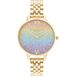 Olivia Burton Rainbow Glitter Dameshorloge - Goudkleurig - Roestvrijstalen band - 34 MM