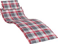 vidaXL Ligbedkussen 186x58x4 cm Oxford stof ruitpatroon rood