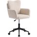 IDMarket Chaise de bureau Zack en velours côtelé beige avec coussin pivotante et hauteur réglable à roulettes