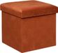 Atmosphera Poef/krukje/hocker Amber - Opvouwbare zit opslag box - fluweel Terracotta - D38 x H38 cm - MDF/polyester