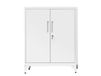 JOYFURNOS x SONGMICS Armoire de rangement en acier, classeur, armoire polyvalente (bureau, garage), verrouillable, à 2 portes, avec étagères - Blanc