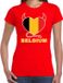 Bellatio Decorations Belgium Hart Supporter T-shirt Rood EK/WK voor Dames - M