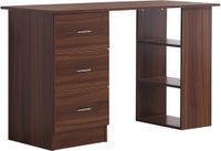 HOMCOM Bureau met planken - 120x49x72cm - Hout - Walnoot