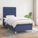 Maison Exclusive - Sommier à lattes de lit avec matelas Bleu 90x190 cm Tissu
