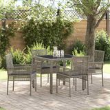 Maison Exclusive - Ensemble de jardin, 5 pièces, gris, en polyrotin tressé