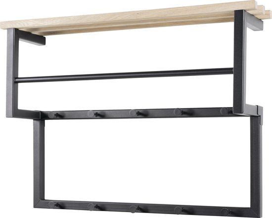 Spinder Design RIZZOLI XS Wandkapstok - Zwart | 10-haaks | Metaal | Modern