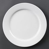 6X Olympia Whiteware 6X Porseleinen serveerborden met brede rand, 280 mm