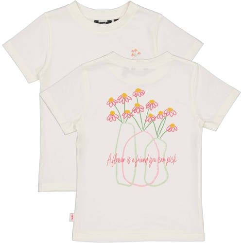 QPI T-shirt met backprint wit