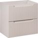 Meuble de salle de bain 60 cm, cachemire mat, tiroirs à motif rainuré, en MDF