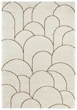 Thane Vloerkleed, hoogpolig, woonkamertapijt, zacht, pluizig, langpolig, shaggy flokati, grafisch patroon voor woonkamer, keuken, hal of slaapkamer, crèmebruin, 120 x 170 cm
