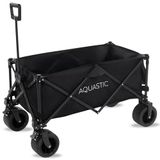 Aquastic - Opvouwbare Kar Caro 90x47x55 cm - Duurzame Transportwagen Met Grote Wielen 127L Voor Strand Tuin En Kamperen Zwart