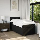 vidaXL Boxspringbed met matras, stof, zwart, 80x200 cm